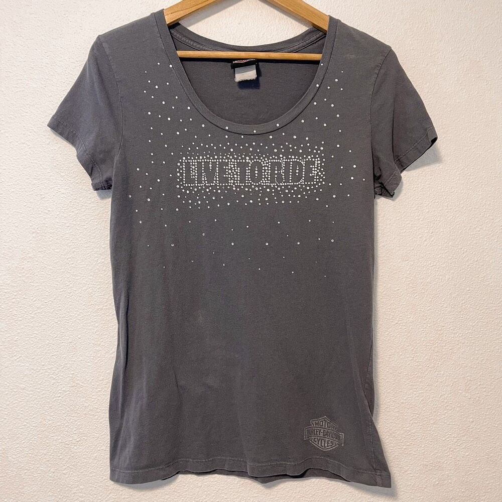 Harley-Davidson Live To Ride Embellished Shirt Size L